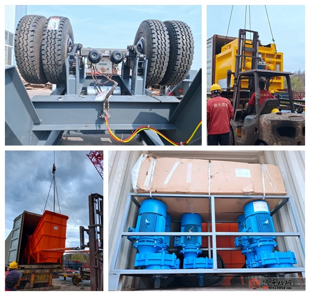 EP 100m3/hr Mobile Concrete Batching Plant Delivery To Philippines